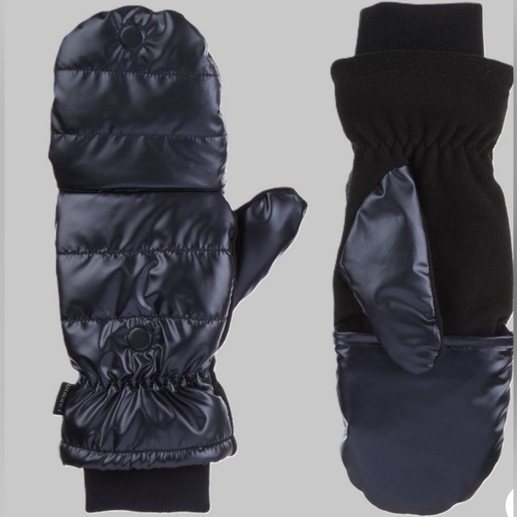 Barely Worn Isotoner Sleekheat Flip-Back Quilted Mittens Size L/XL - Picture 1 of 6